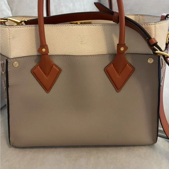 Louis Vuitton Tuffetage On My Side MM Cream and Tan Satchel - Picture 8 of 14